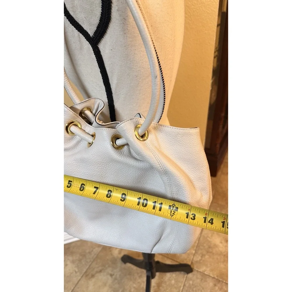 Michael Kors White/ivory Pebbled Leather Hobo Shoulder Bag Tassel MK Charm